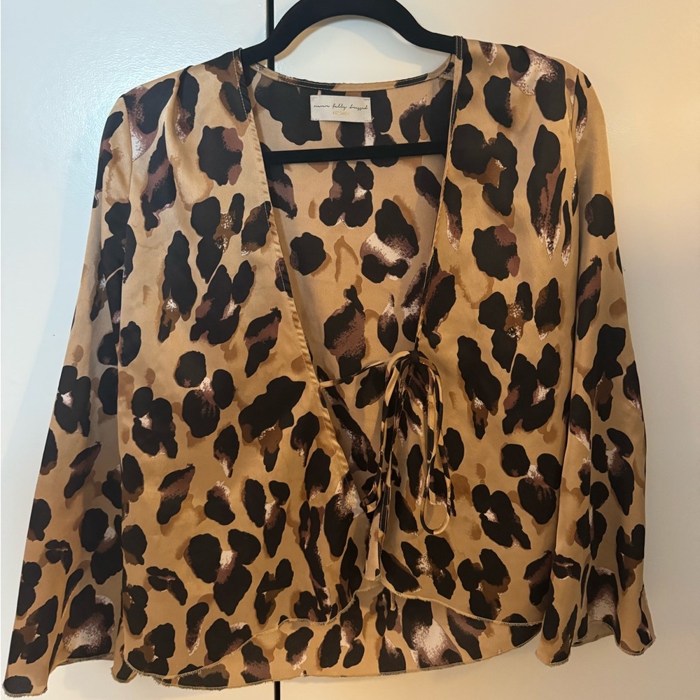 Never Fully Dressed Leopard store silk top